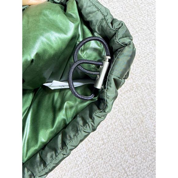 ADD Men 40 Green Duck Down Hooded Puffer Jacket Zip Snap Front Long Sleeve Warm - Picture 15 of 15